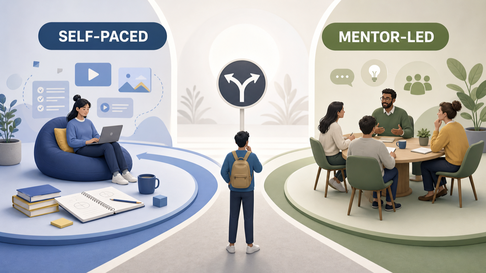 Editorial illustration for BrainPOP vs BrightCHAMPS: Which Is the Better Fit for Supplementary K-12 Learning?